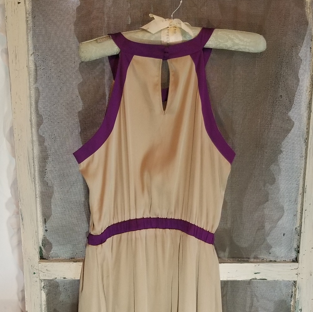 Outback Red purple cream and red silky dress - Picture 6 of 8
